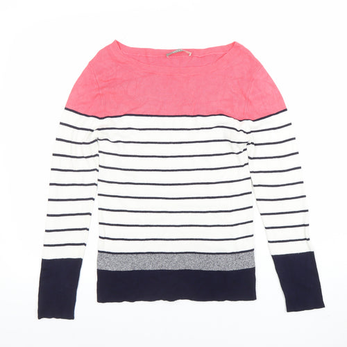 Oasis Women’s Multicoloured Stripe Boat Neck Jumper Size M