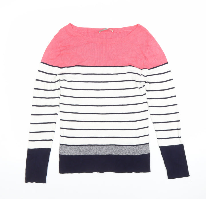 Oasis Women’s Multicoloured Stripe Boat Neck Jumper Size M