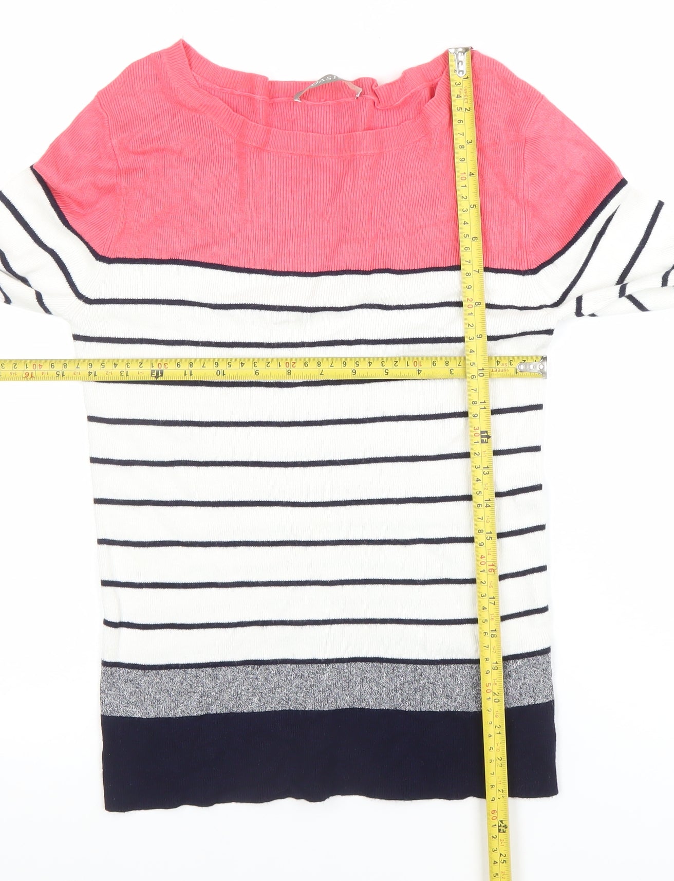 Oasis Women’s Multicoloured Stripe Boat Neck Jumper Size M