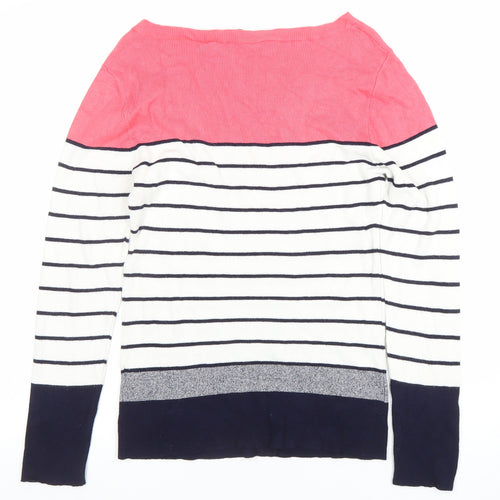 Oasis Women’s Multicoloured Stripe Boat Neck Jumper Size M