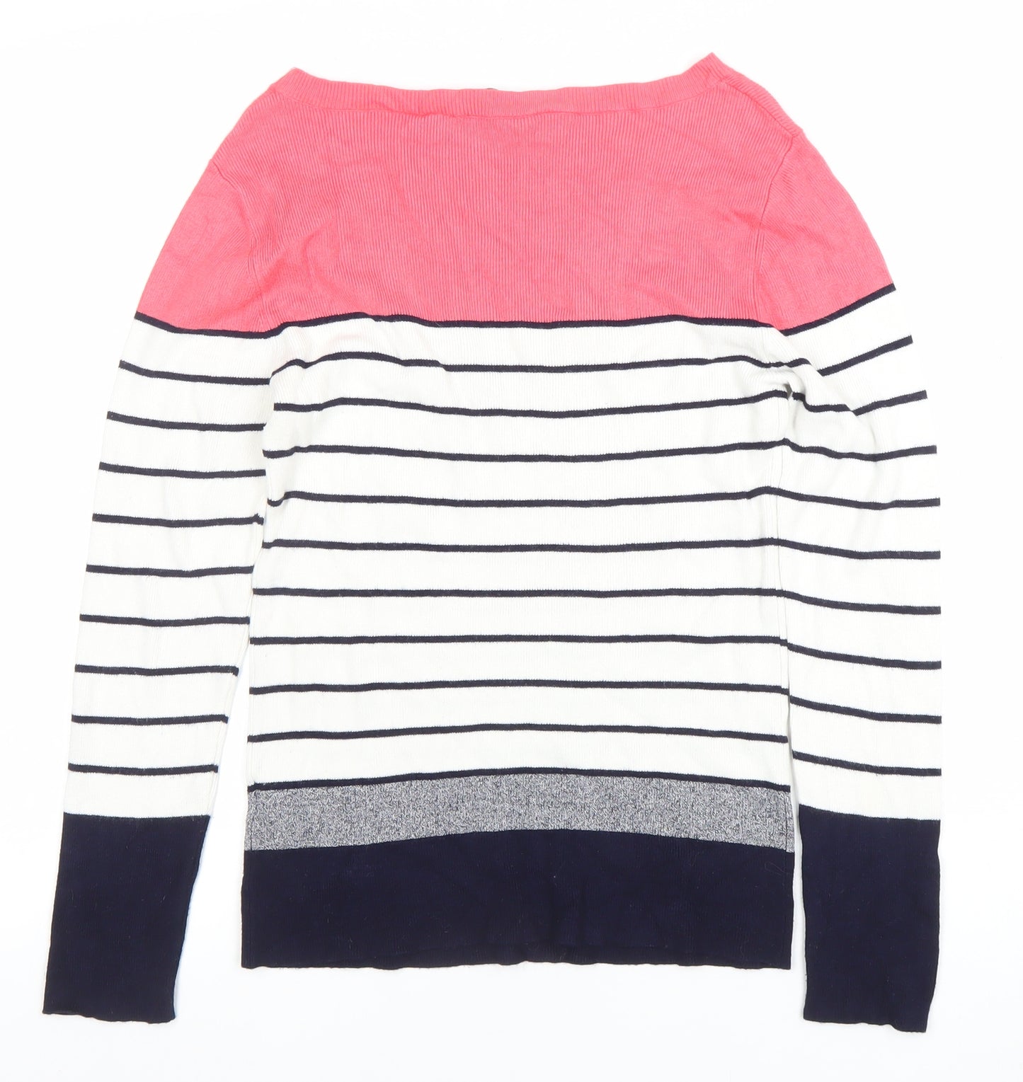 Oasis Women’s Multicoloured Stripe Boat Neck Jumper Size M