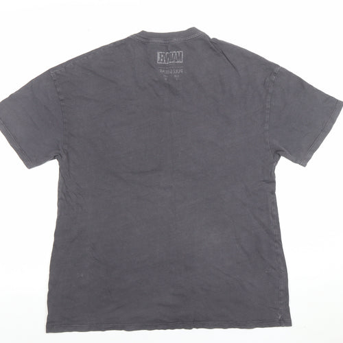Pull&Bear Marvel Grey Cotton Women's T-Shirt Size S Casual