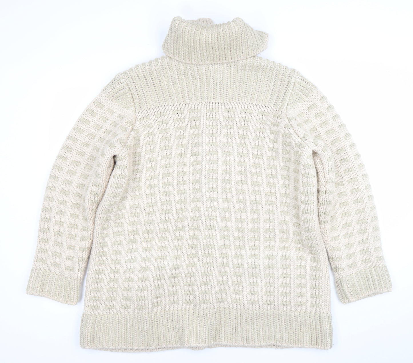Marks and Spencer Women’s Beige Chunky Knit Collared Cardigan UK 18