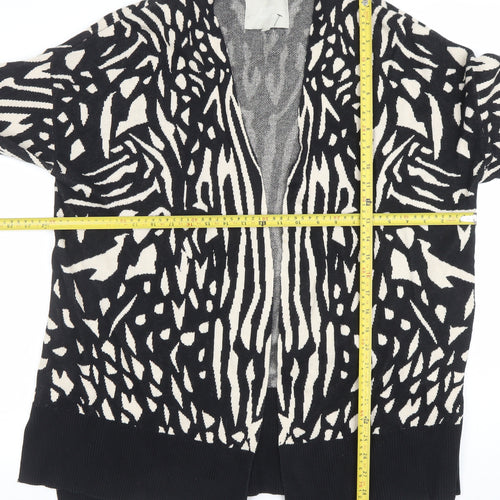 FWM by Fenn Wright Manson Women Black Ivory Animal Print Cardigan L