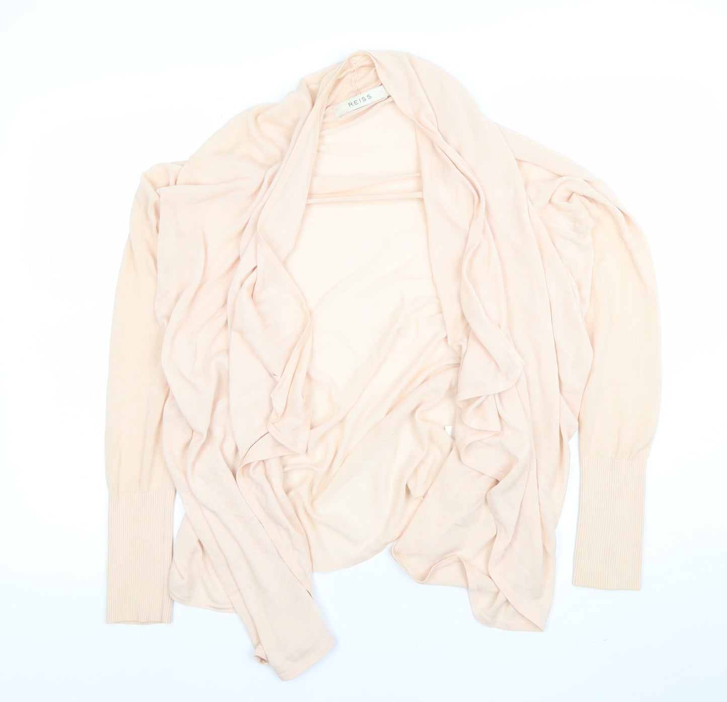 Reiss Women’s Beige Lightweight Cotton Blend Open Cardigan Size M