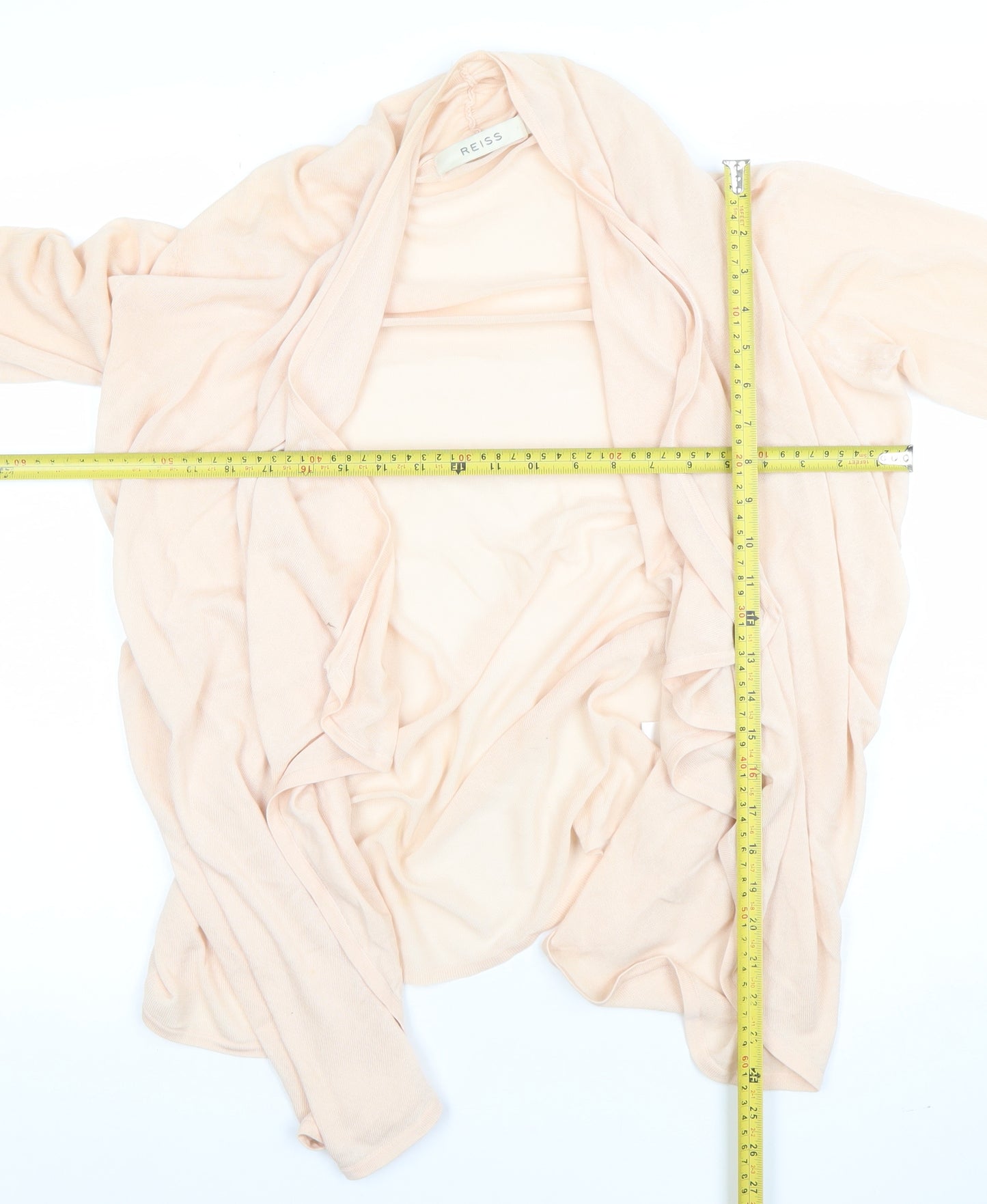 Reiss Women’s Beige Lightweight Cotton Blend Open Cardigan Size M