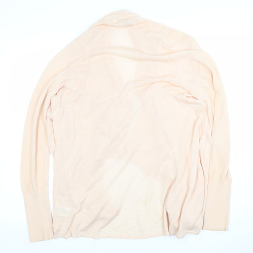 Reiss Women’s Beige Lightweight Cotton Blend Open Cardigan Size M