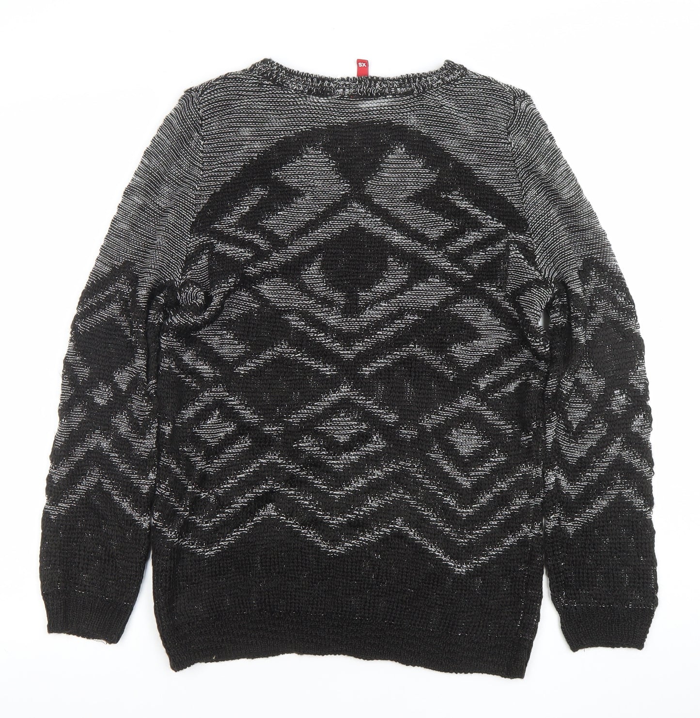 H&M Divided Women’s Black Aztec Knit Pullover Jumper XS