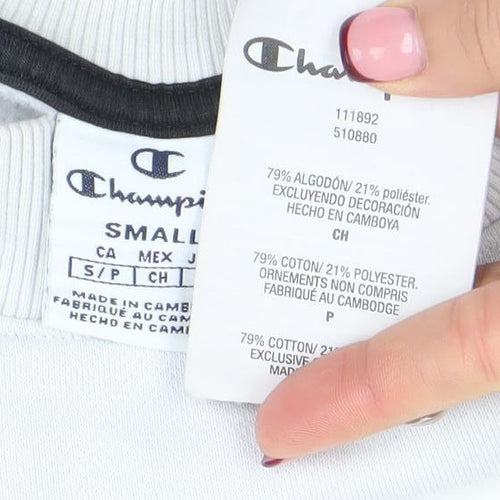 Champion Women's Black and White Crew Neck Pullover Sweatshirt Small