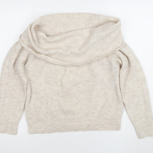H&M Divided Beige Roll Neck Knit Jumper Unisex S Casual Pullover