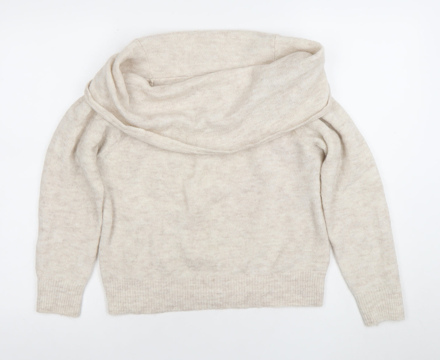H&M Divided Beige Roll Neck Knit Jumper Unisex S Casual Pullover