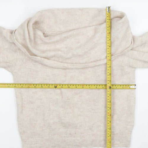 H&M Divided Beige Roll Neck Knit Jumper Unisex S Casual Pullover