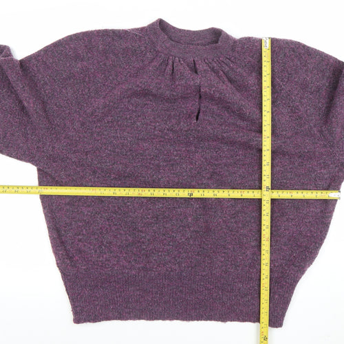 AND/OR Unisex Purple Knit High Neck Pullover Jumper Size S
