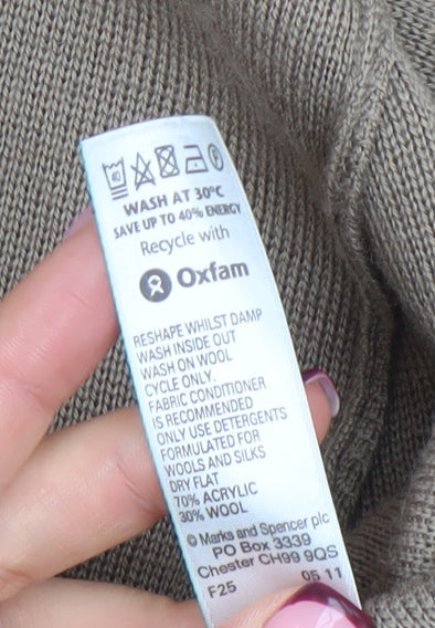 Marks and Spencer Women’s Beige Open Knit Cardigan UK 14