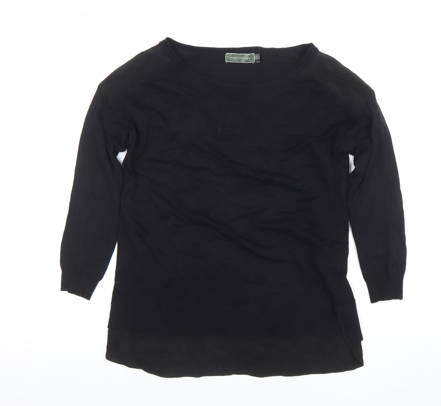Mint Velvet Women's Black Tunic Style Long Sleeve Blouse Size 8