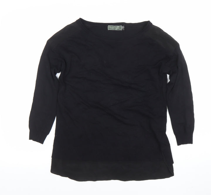 Mint Velvet Women's Black Tunic Style Long Sleeve Blouse Size 8