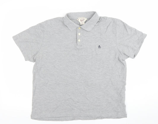 Original Penguin Men’s Grey Heritage Slim Fit Polo Shirt XL