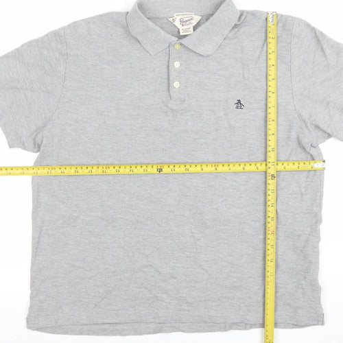 Original Penguin Men’s Grey Heritage Slim Fit Polo Shirt XL