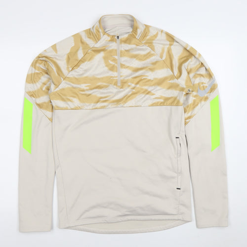 Nike Men's Beige Camo 1/4 Zip Sports Sweatshirt Size S