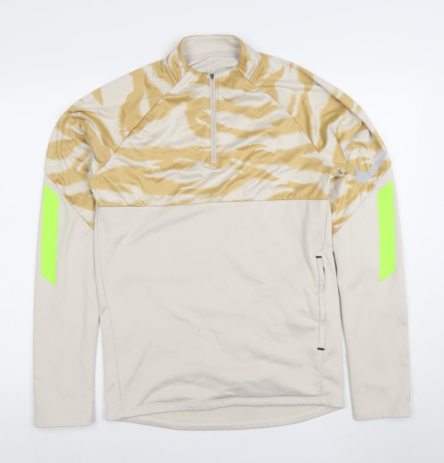 Nike Men's Beige Camo 1/4 Zip Sports Sweatshirt Size S