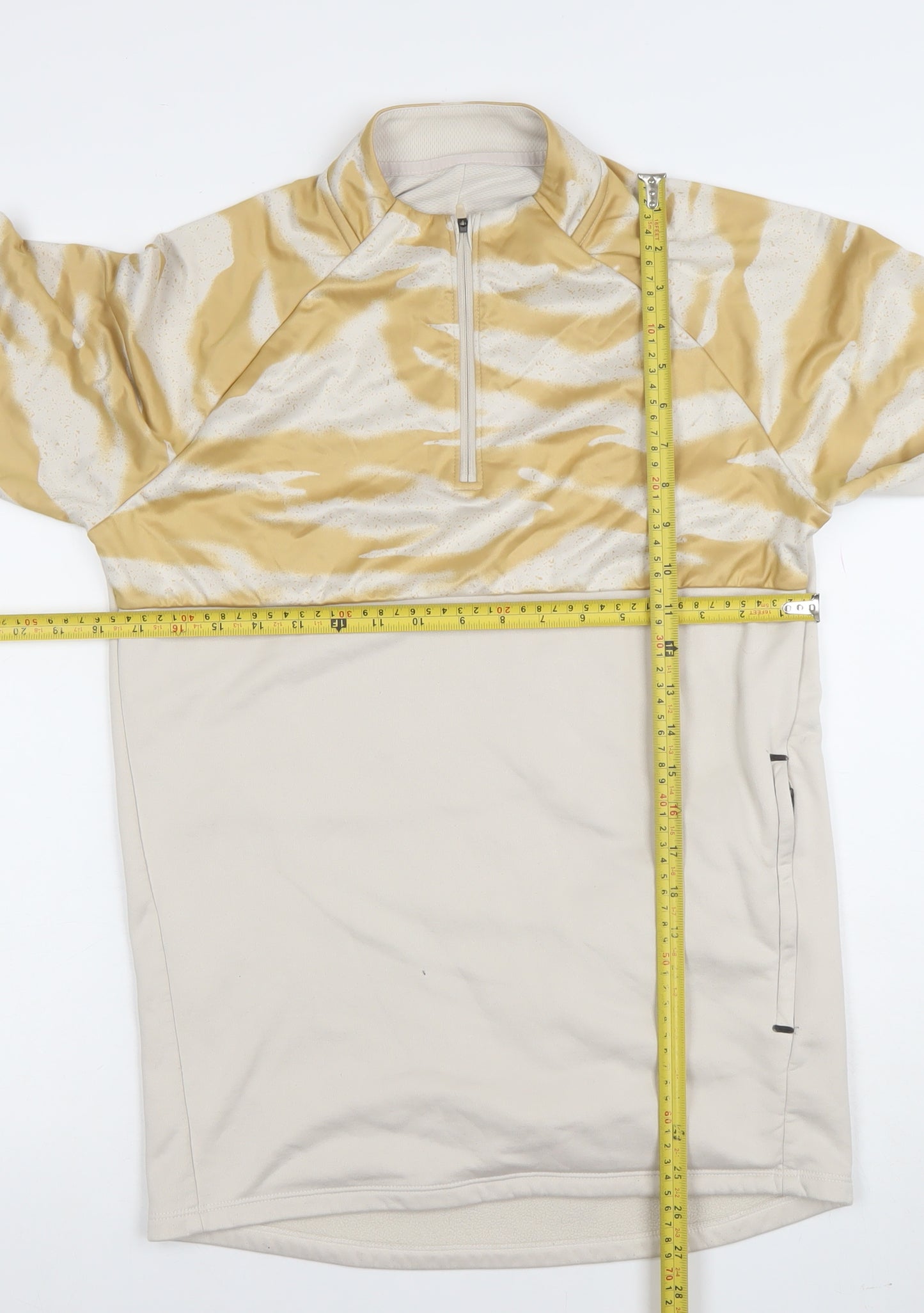 Nike Men's Beige Camo 1/4 Zip Sports Sweatshirt Size S