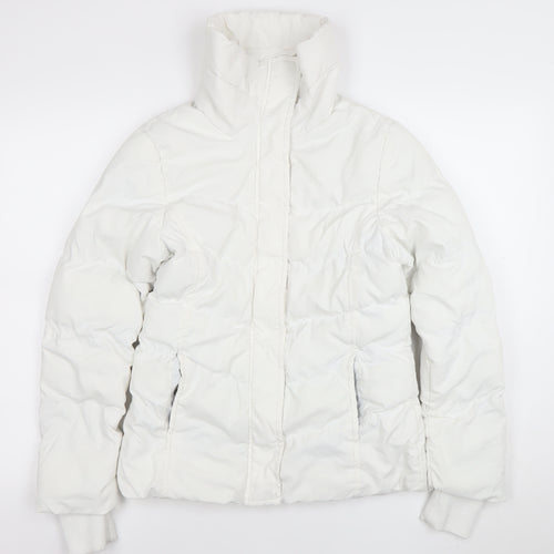 Denim Co Women's White Size 12 Puffer Jacket Winter Coat