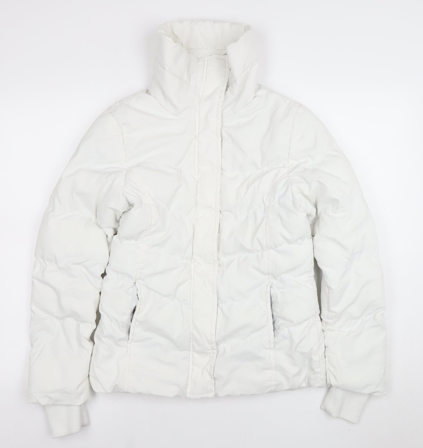 Denim Co Women's White Size 12 Puffer Jacket Winter Coat