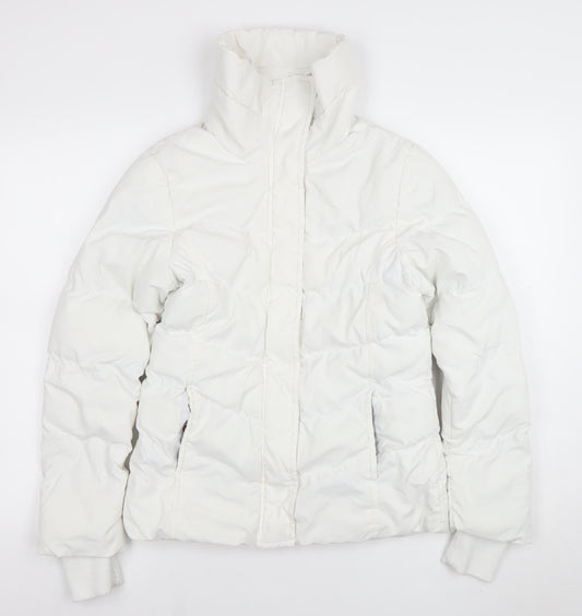 Denim Co Women's White Size 12 Puffer Jacket Winter Coat