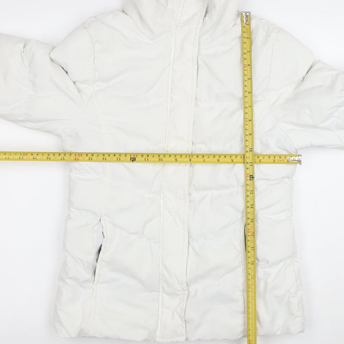 Denim Co Women's White Size 12 Puffer Jacket Winter Coat