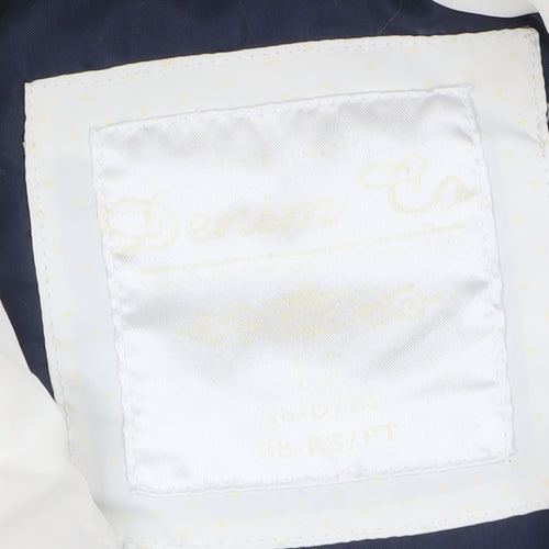 Denim Co Women's White Size 12 Puffer Jacket Winter Coat