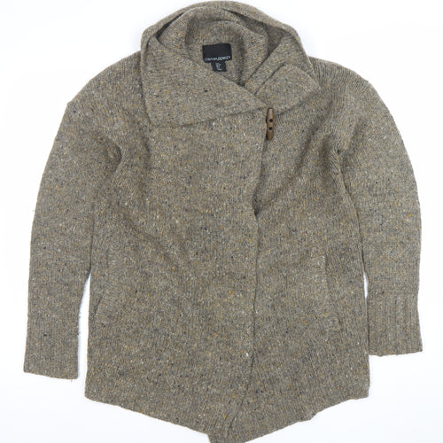 Cynthia Rowley Women's Brown Wool Blend Chunky Knit Cardigan Size S