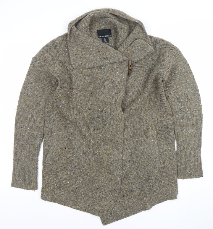 Cynthia Rowley Women's Brown Wool Blend Chunky Knit Cardigan Size S