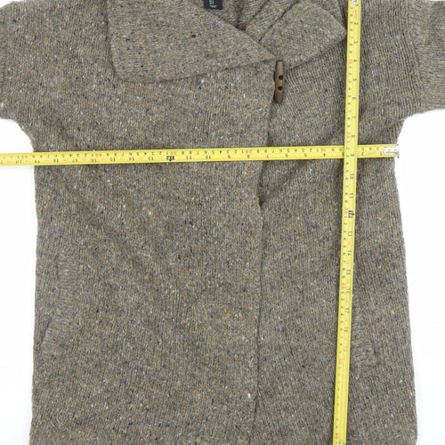 Cynthia Rowley Women's Brown Wool Blend Chunky Knit Cardigan Size S