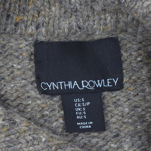 Cynthia Rowley Women's Brown Wool Blend Chunky Knit Cardigan Size S