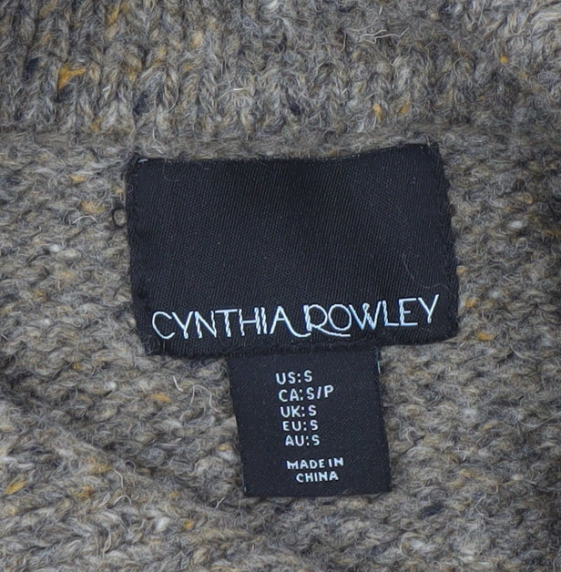 Cynthia Rowley Women's Brown Wool Blend Chunky Knit Cardigan Size S