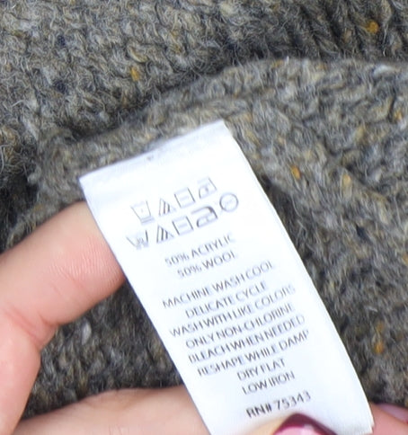 Cynthia Rowley Women's Brown Wool Blend Chunky Knit Cardigan Size S