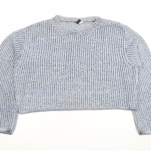 Divided Womens Grey Chunky Knit Crew Neck Pullover Jumper XS