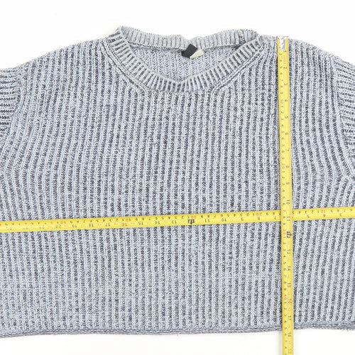 Divided Womens Grey Chunky Knit Crew Neck Pullover Jumper XS