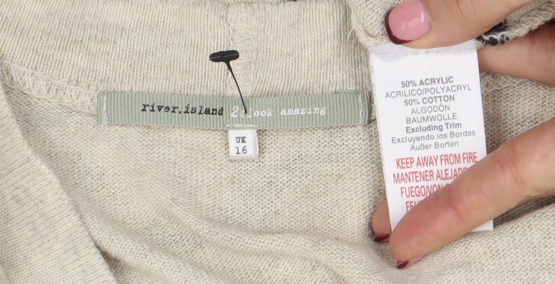2 Frock Amazing Women's Beige Striped V-Neck Cardigan Size 16