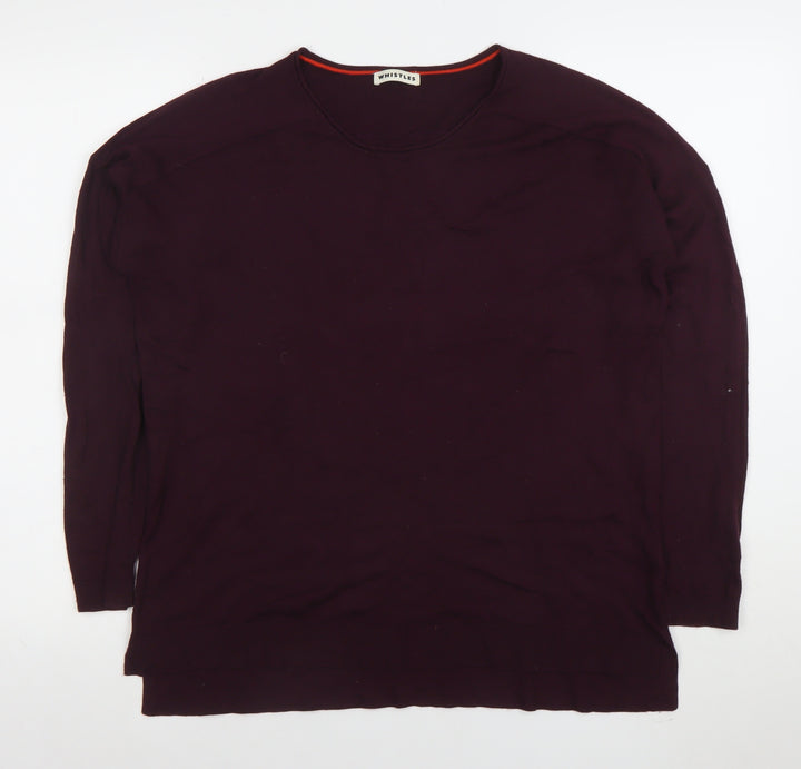 Whistles Women’s Purple Crew Neck Long Sleeve Knit Jumper Size M