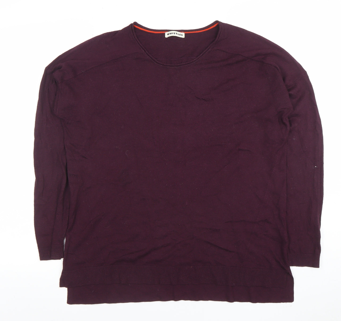 Whistles Women’s Purple Crew Neck Long Sleeve Knit Jumper Size M