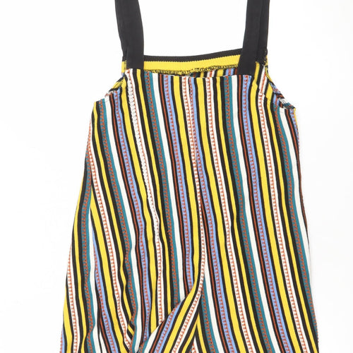 Zara Women Multicoloured Striped Viscose Cotton Playsuit Size M