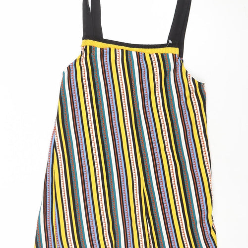 Zara Women Multicoloured Striped Viscose Cotton Playsuit Size M