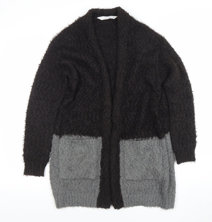 Amara Reya Women's Black Grey Knit Open Cardigan Size M
