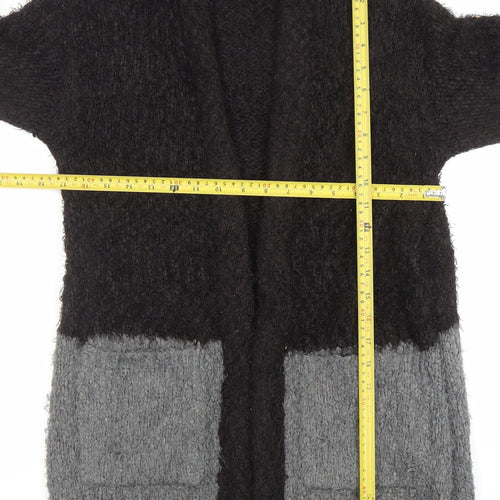 Amara Reya Women's Black Grey Knit Open Cardigan Size M