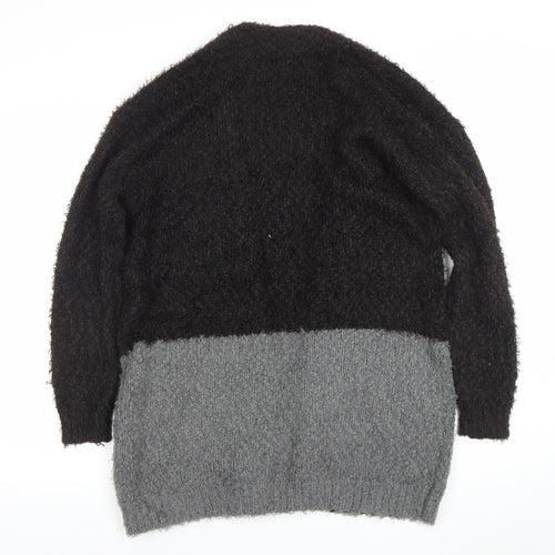 Amara Reya Women's Black Grey Knit Open Cardigan Size M