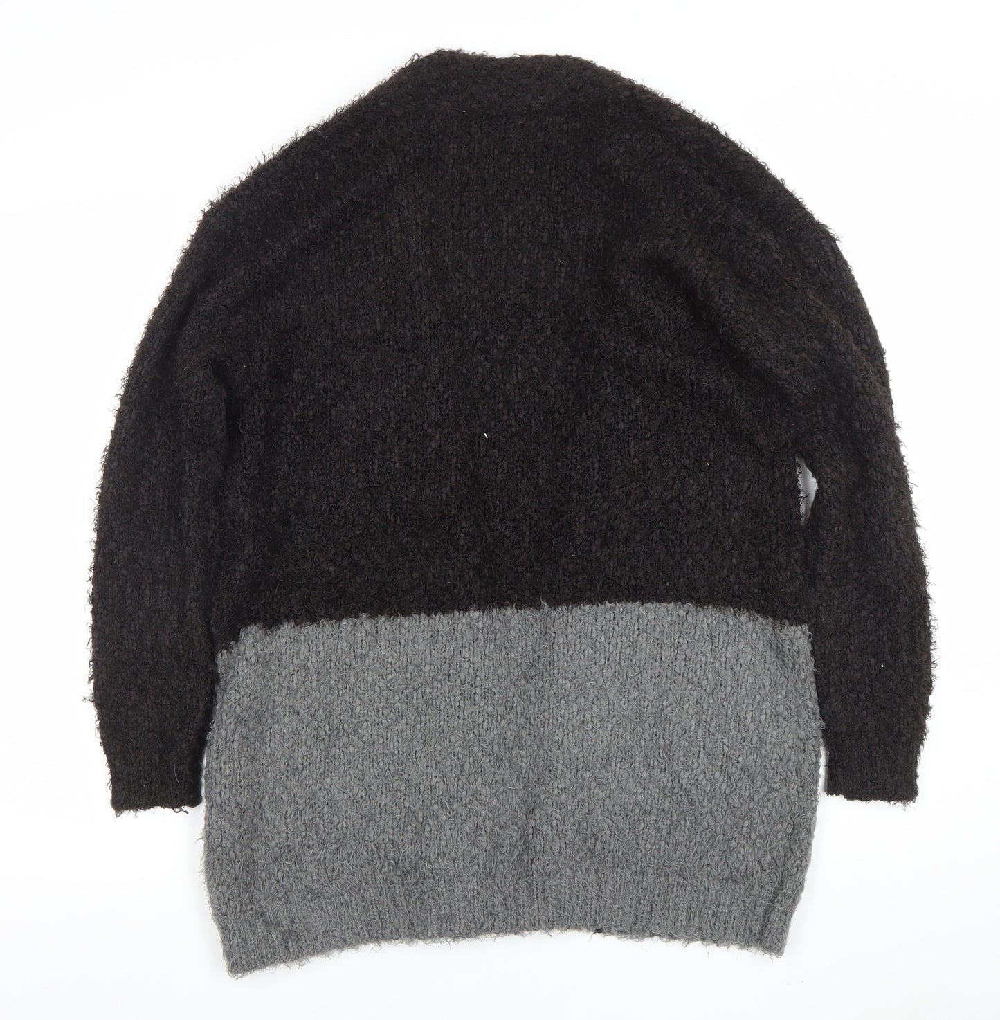 Amara Reya Women's Black Grey Knit Open Cardigan Size M