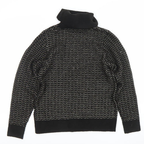 MICHA Women’s Black Roll Neck Knit Wool Blend Jumper Size M