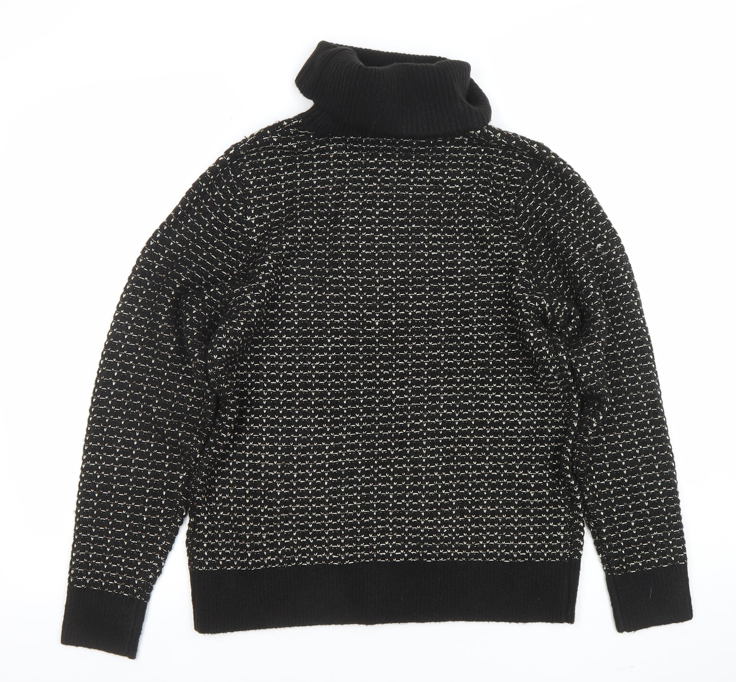 MICHA Women’s Black Roll Neck Knit Wool Blend Jumper Size M