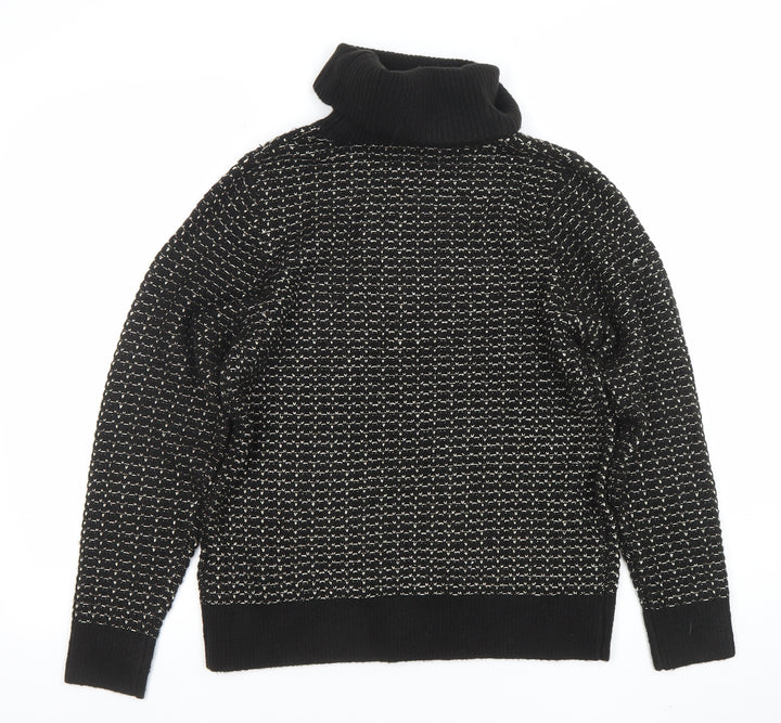 MICHA Women’s Black Roll Neck Knit Wool Blend Jumper Size M
